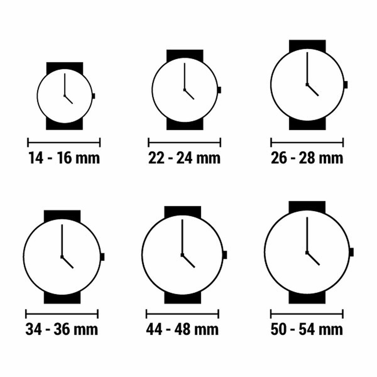 Guide des tailles de boîtier de montre - diamètres de 14mm à 54mm