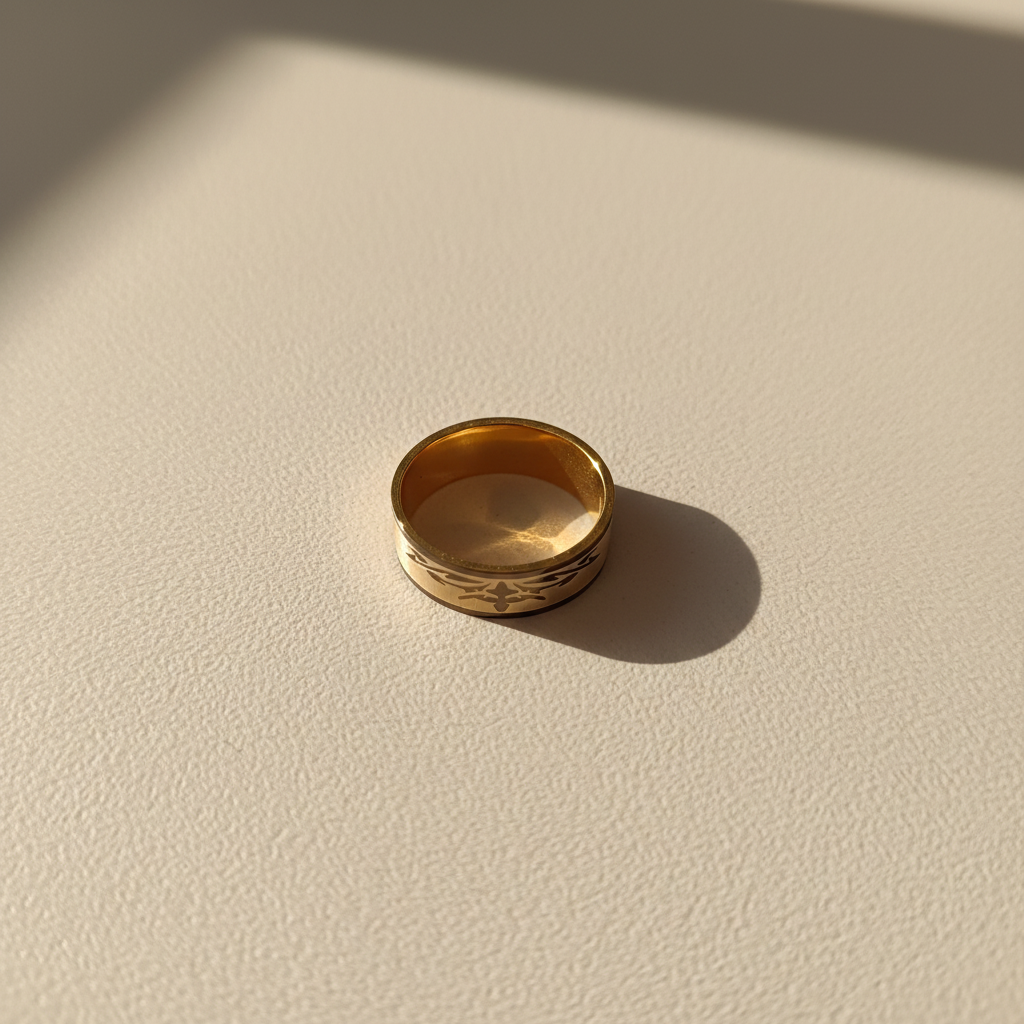 Bague flat lay - fond beige