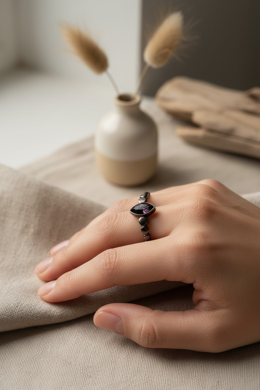 Bague Skagen portée - Photo lifestyle