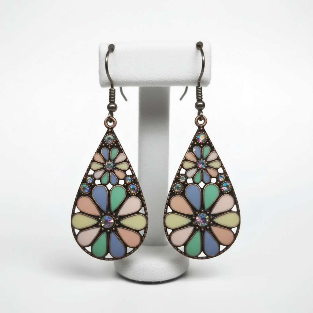 Boucles Bohème Colorées Fond blanc raffiné