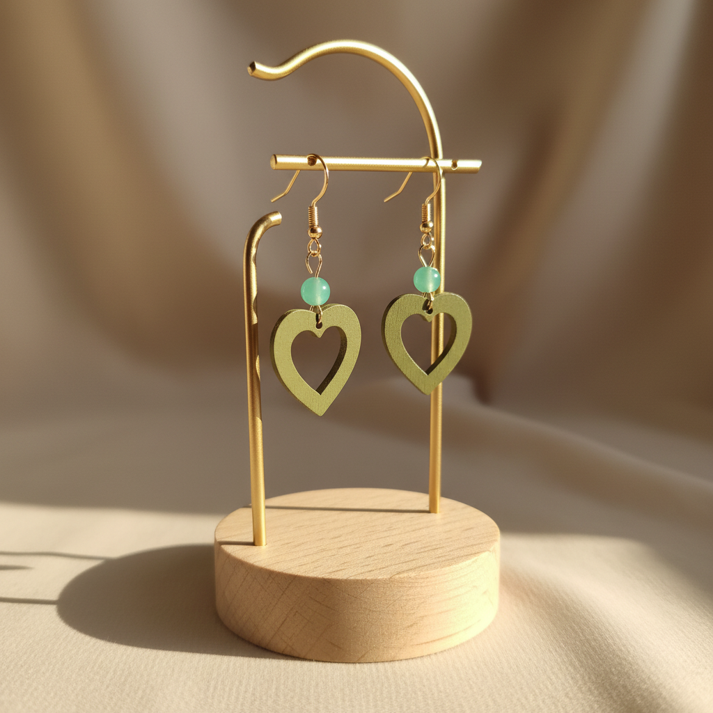 Boucles d'oreilles cœur sur portant