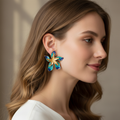 Boucles Fleur Turquoise Lifestyle raffiné