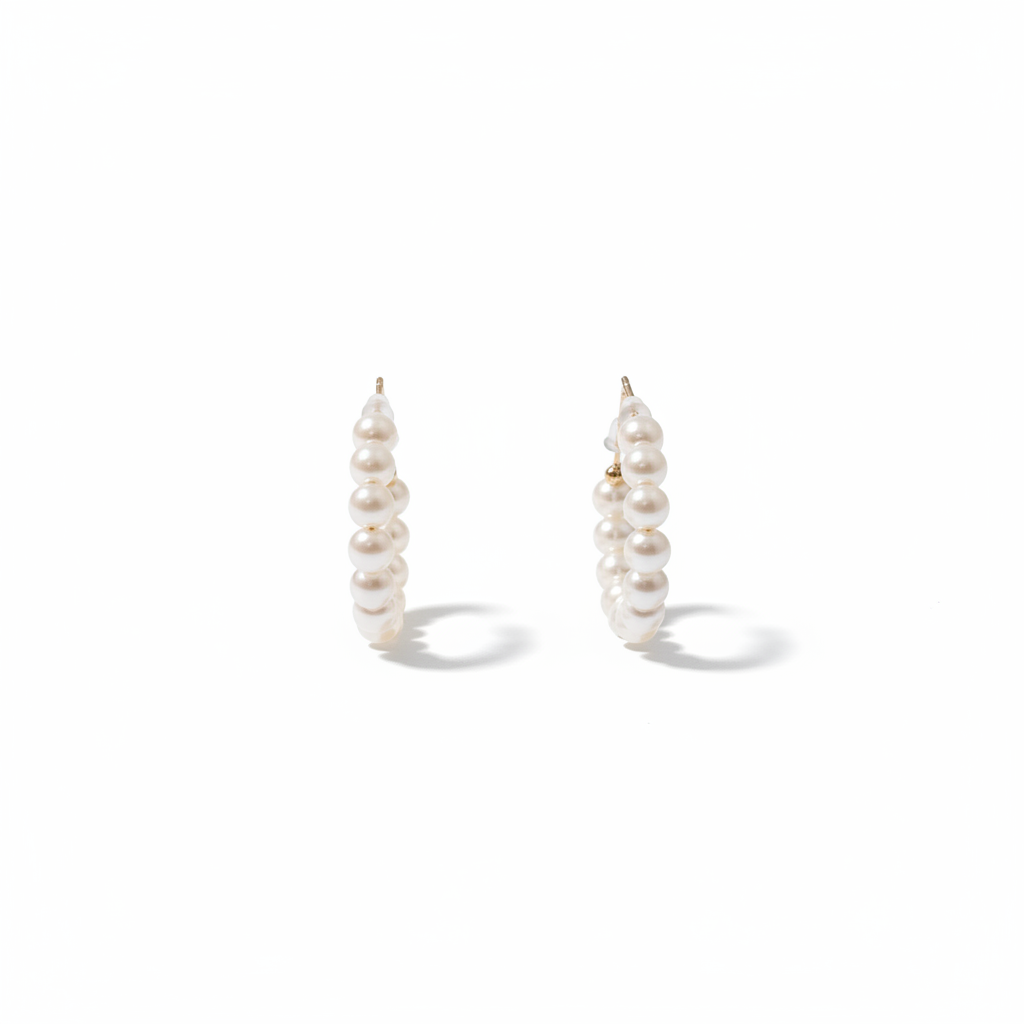 Boucles perles - fond blanc