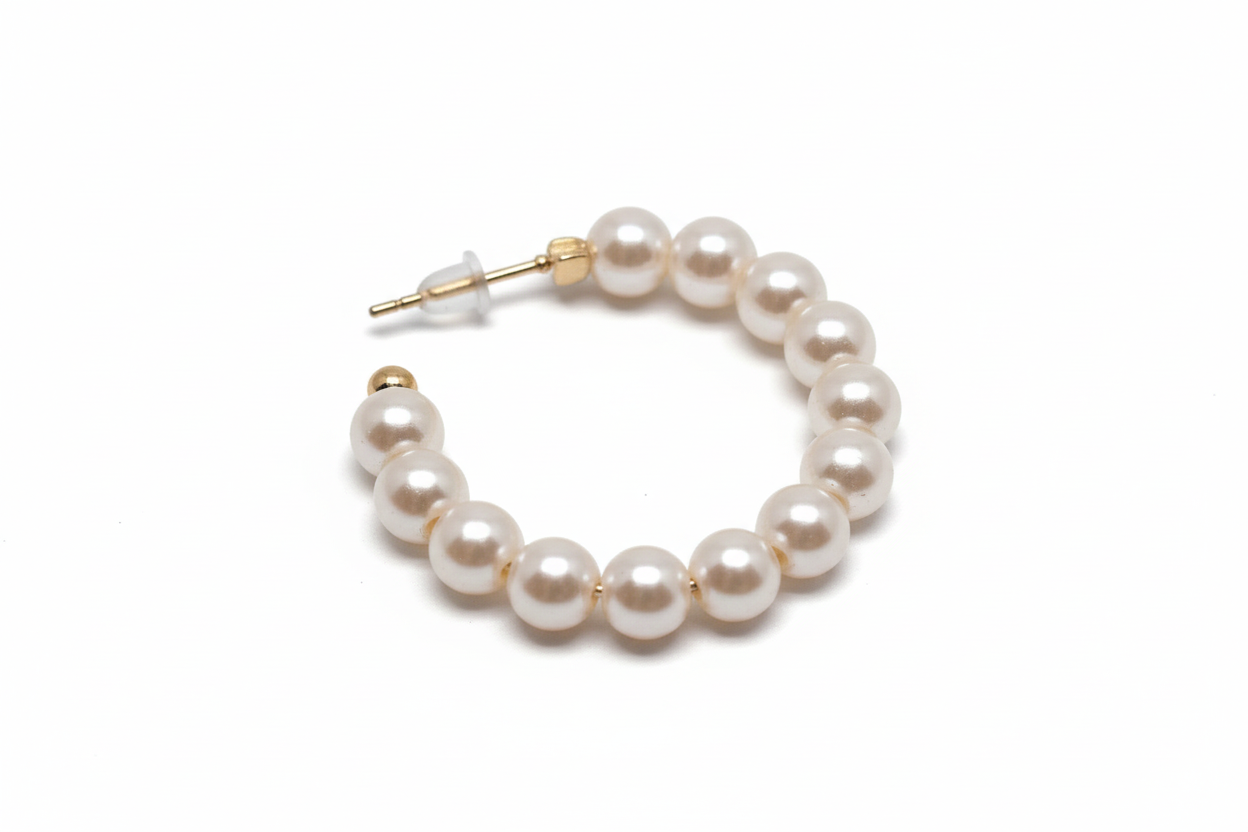 Boucles perles - zoom