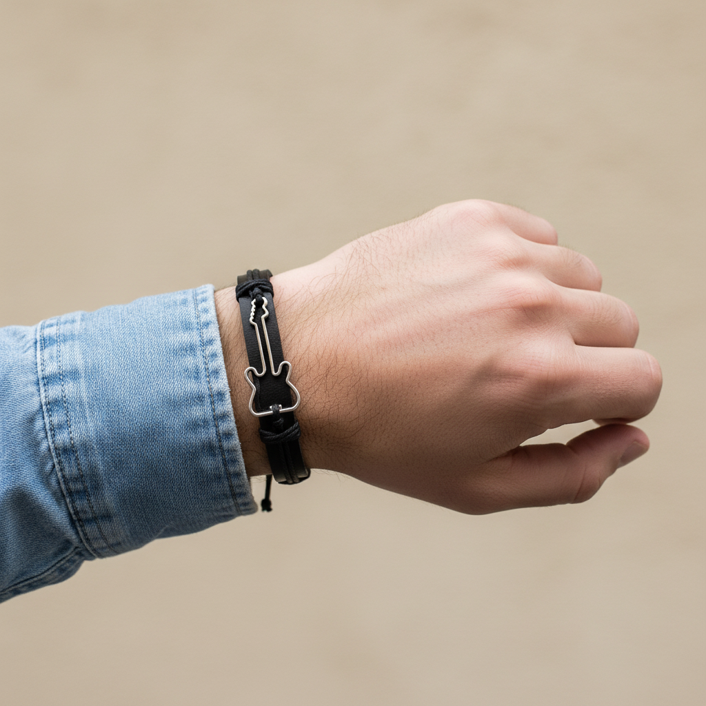 Bracelet guitare porté homme