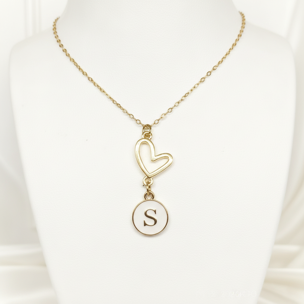 Collier Cœur Personnalisable Fond blanc raffiné