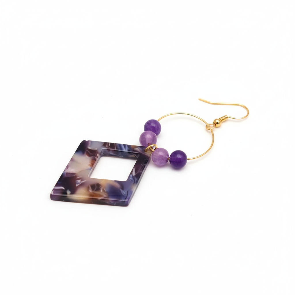 Détail améthyste et résine