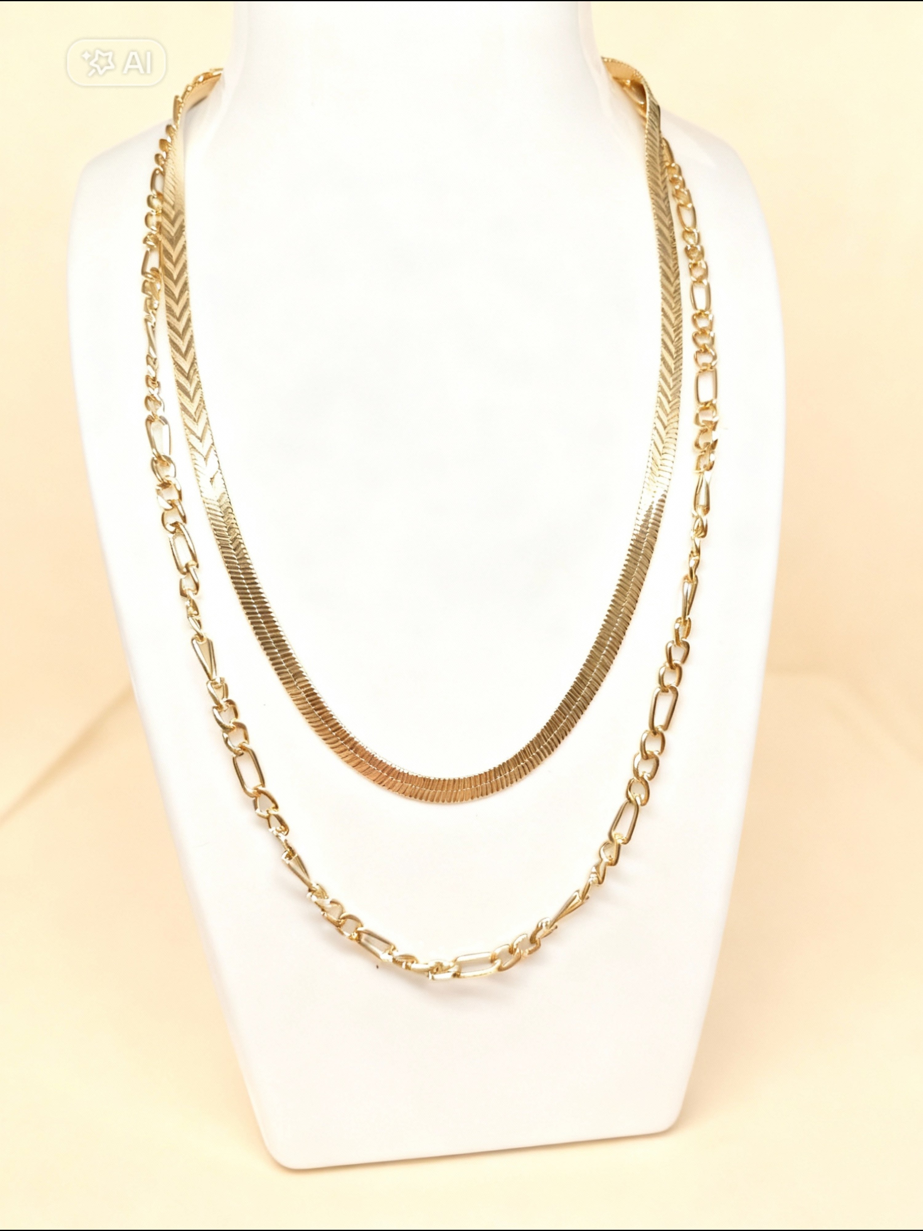 Ensemble 2 Chaînes Dorées Couple Saint-Valentin - Chaîne Homme et Femme Assorties