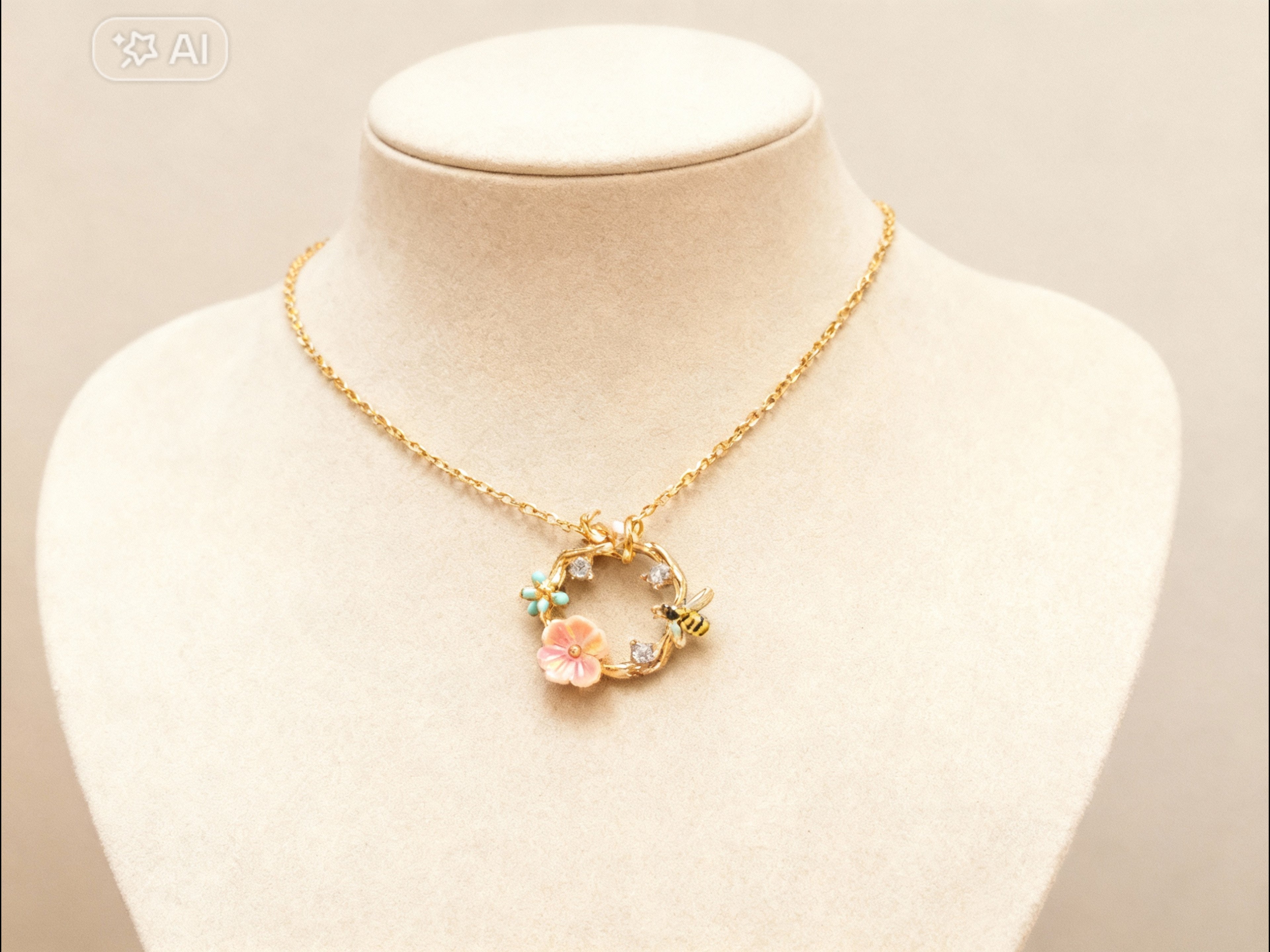 Collier Jardin Enchanté Papillon & Abeille
