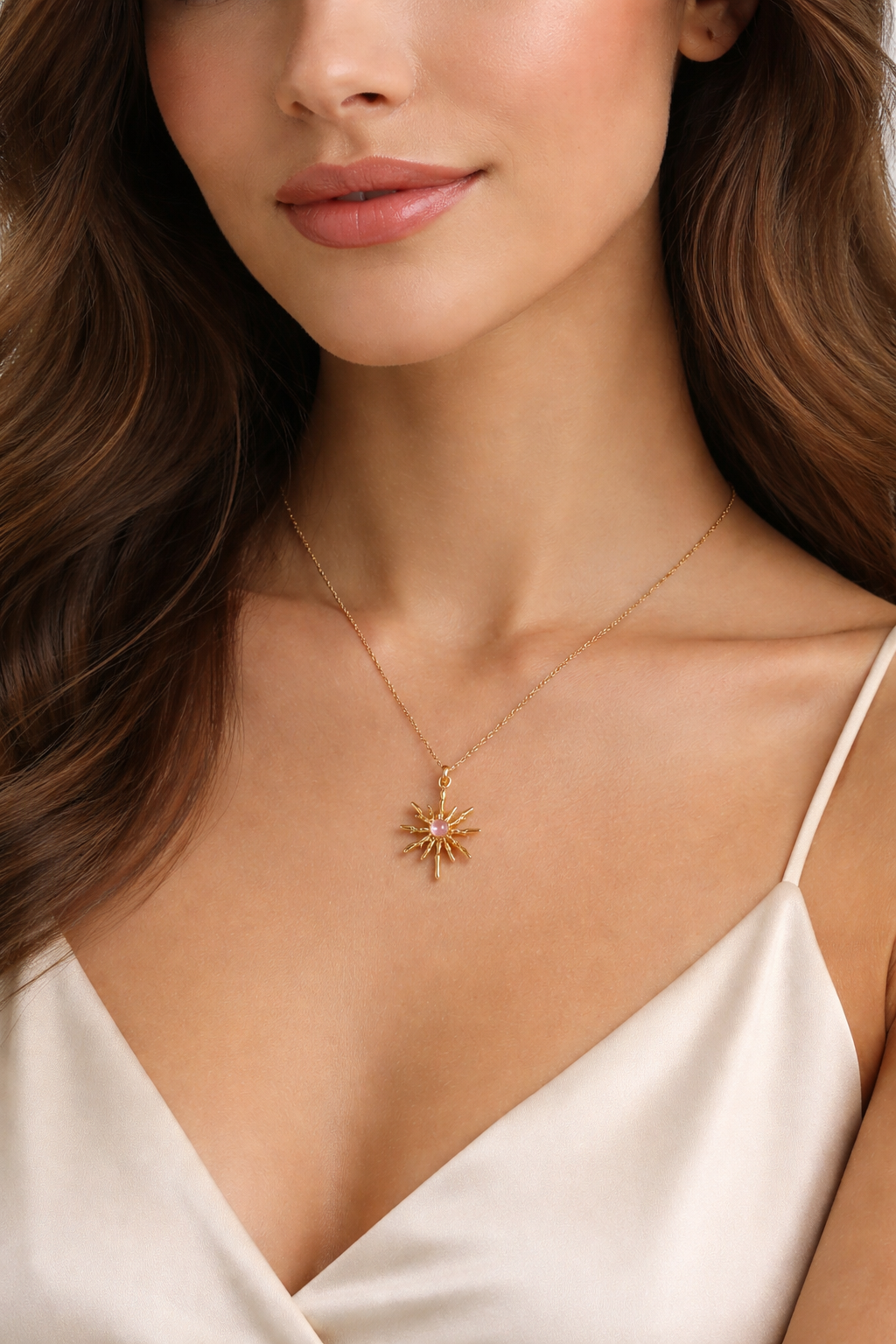 Collier pendentif soleil & boucles d’oreilles bohèmes femme-Accroche